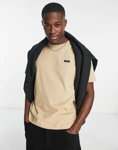 Светло-коричневая футболка с логотипом Calvin Klein