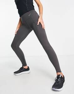 Серые ударопрочные леггинсы со средней посадкой Nike Running GO Dri-FIT