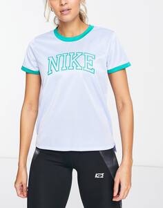 Сине-зеленая футболка с логотипом Nike Running Swoosh Run