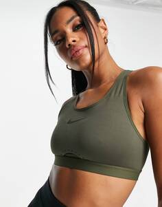 Спортивный бюстгальтер цвета хаки с высокой поддержкой Nike Training Dri-FIT