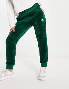 Темно-зеленые флисовые джоггеры adidas Originals essentials
