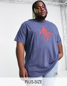 Темно-синяя футболка Polo Ralph Lauren Big &amp; Tall с крупным принтом-логотипом игрока