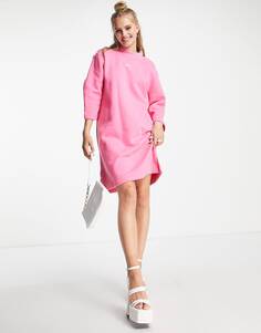 Флисовое платье мини-галочки Nike розового цвета