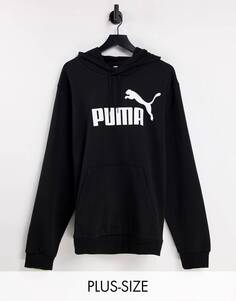 Худи черного цвета с крупным логотипом Puma Plus Essentials