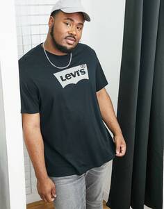 Черная футболка Levi&apos;s Big &amp; Tall с логотипом в виде крыла летучей мыши на груди Levis