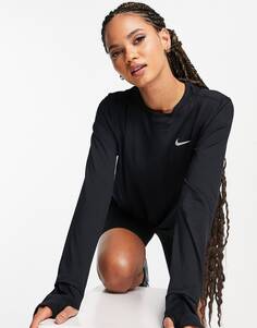 Женская футболка с длинным рукавом Nike Running Element Dri-Fit, черный