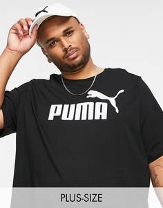 Черная футболка с крупным логотипом Puma PLUS Essentials