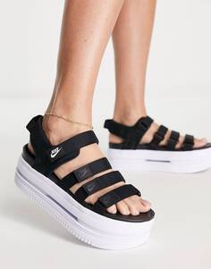 Черно-белые сандалии на платформе Nike Icon Classic