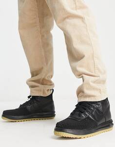 Черные ботинки Nike Air Force 1 Lunar Force с резиновой подошвой
