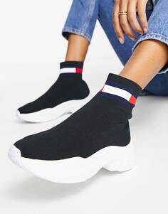 Черные кроссовки-носки Tommy Jeans