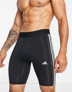 Черные шорты с 3 полосками adidas Training Tech Fit