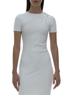 Асимметричное платье-футболка twist Helmut Lang White