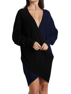 Двухцветное Платье - Cвитер AMUR Samira, черный / синий