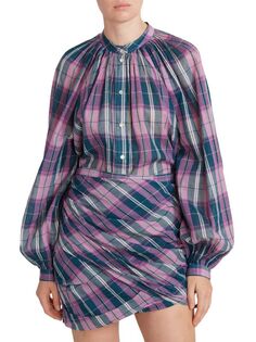 Клетчатая блузка Isabel Marant Étoile с длинными рукавами blandine, мультиколор