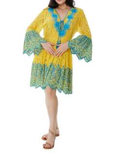 Кружевное прозрачное платье Ranee&apos;s с цветочным принтом, желтый/голубой Ranee's