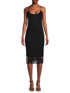 Кружевное платье-комбинация Donna Karan без рукавов, черный Dkny