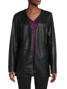 Куртка Calvin Klein без воротника из искусственной кожи, черный