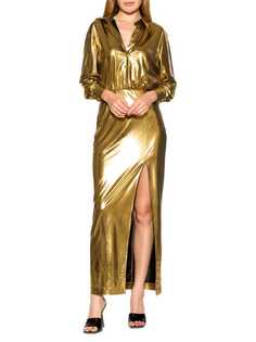 Макси-платье Alexia Admor с эффектом металлик rae, золотой
