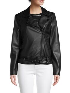 Мотоциклетная куртка из искусственной кожи Karl Lagerfeld Paris Black