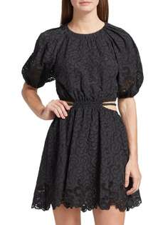 Мини-платье Jonathan Simkhai с вышивкой и вырезами anaise, черный