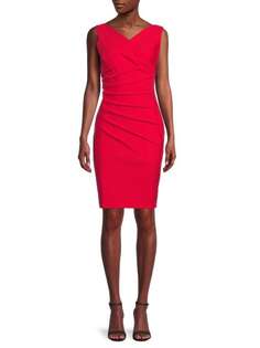 Облегающее мини-платье со складками Alex Evenings Red