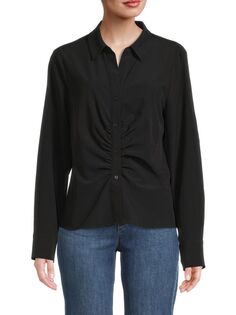Однотонная рубашка с рюшами Calvin Klein Black