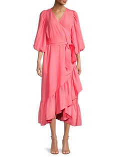 Платье миди Kobi Halperin с запахом и оборками lea, flamingo