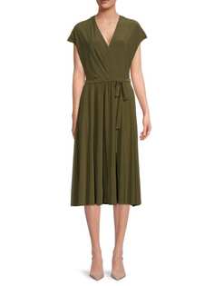 Платье Tommy Hilfiger с поясом и искусственным запахом, olive