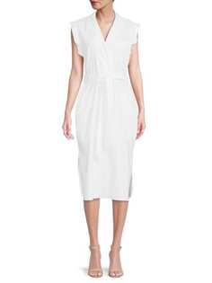 Платье-рубашка rag &amp; bone с короткими рукавами и поясом helena, белый