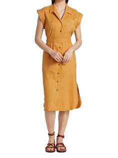 Платье-рубашка rag &amp; bone с короткими рукавами и поясом helena, putty