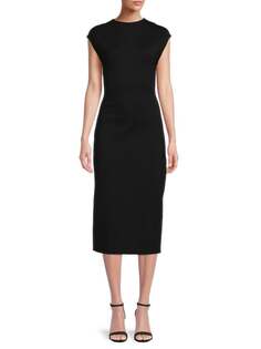 Платье-футляр Calvin Klein миди с короткими рукавами, черный