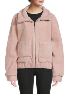 Куртка Lea &amp; Viola плюшевая на молнии из искусственной овчины, светло-розовый