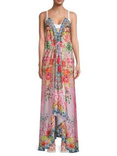 Платье Ranee&apos;sпляжное макси с цветочным принтом и кисточками, мультиколор Ranee's