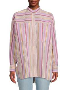 Рубашка Isabel Marant полосатая длинная, розовый