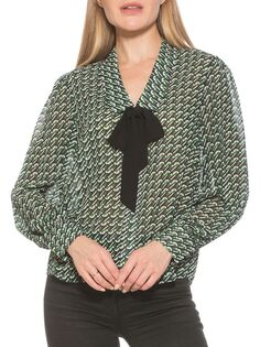 Прозрачная блузка serena с завязками на шее Alexia Admor Green