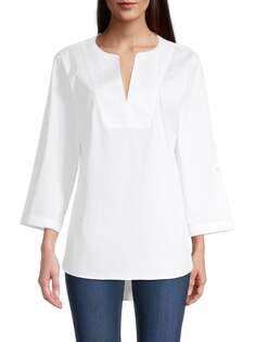 Прорезная туника Donna Karan White Dkny