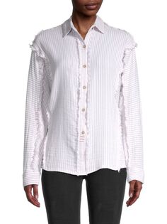 Рубашка с бахромой и кружевной кокеткой Vintage Havana Light grey