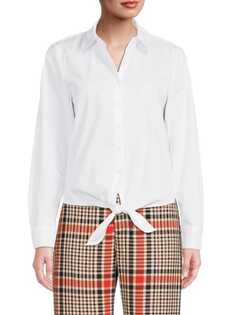 Рубашка Donna Karan с завязками спереди, белый Dkny