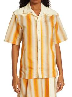 Рубашка Sunrise Wales Bonner с коротким рукавом, бежевый/желтый