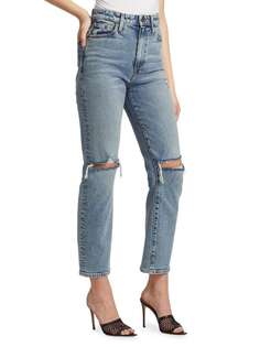 Свободные прямые джинсы mia с высокой посадкой LE JEAN Blue