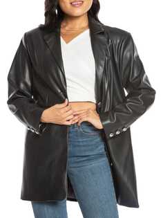 Куртка Juicy Couture свободная из искусственной кожи, черный