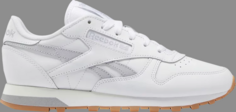 Кроссовки wmns classic leather &apos;white cold grey gum&apos; Reebok, белый