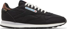 Кроссовки classic leather &apos;black brush brown&apos; Reebok, черный