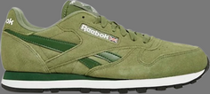 Кроссовки classic leather suede &apos;green&apos; Reebok, зеленый