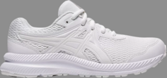 Кроссовки contend 7 gs &apos;triple white&apos; Asics, белый