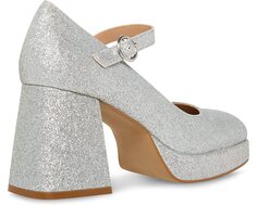 Туфли на каблуках Mingle Mary Jane Pump Steve Madden, серебряный блеск