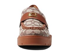 Лоферы Leah Textured Jacquard Loafer COACH, какао