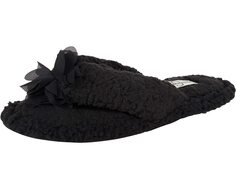 Слипперы Women&apos;s Fluffy Plush Slide-On Sandal House Slippers with Memory Foam Jessica Simpson, черный