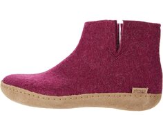 Слипперы Wool Boot Leather Outsole Glerups, клюква