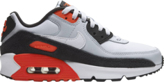 Кроссовки Nike Air Max 90 Leather GS &apos;Football Grey Bright Crimson&apos;, серый